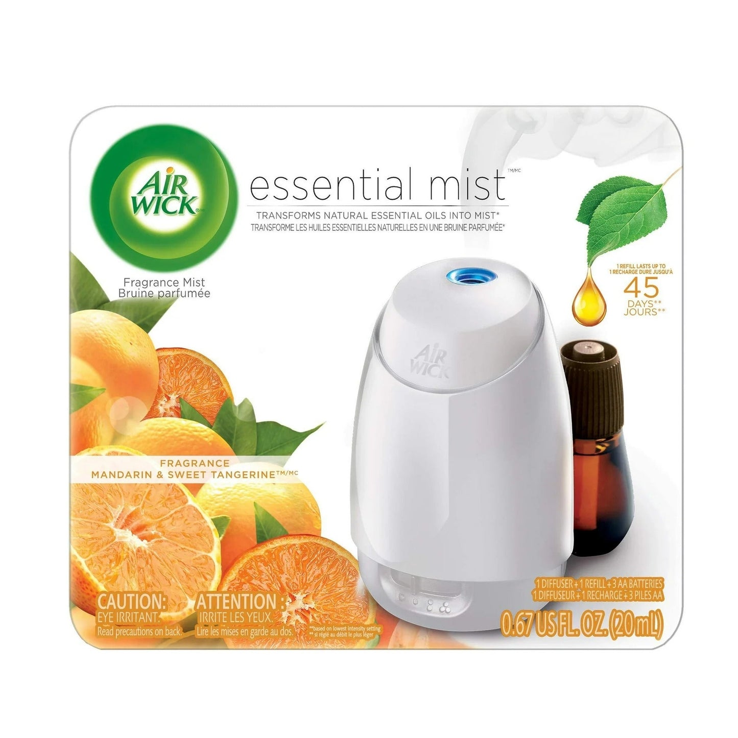 Airwick Essential Oil Diffuser Kit-Mandarin & Sweet Tangerine Scent