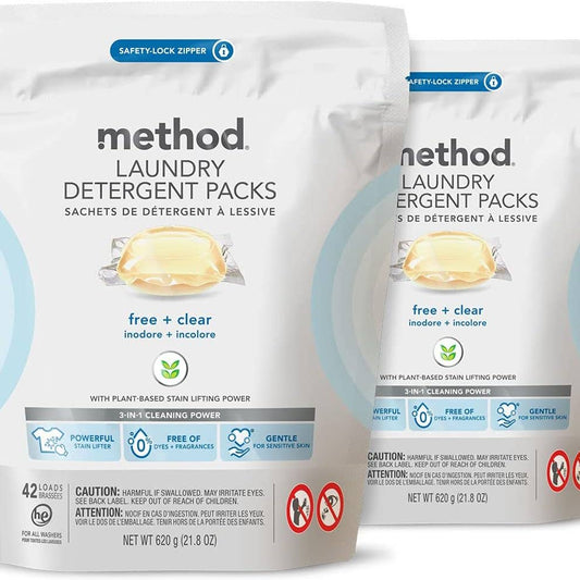 Method Laundry Detergent Packs-Free & Clear 42 loads