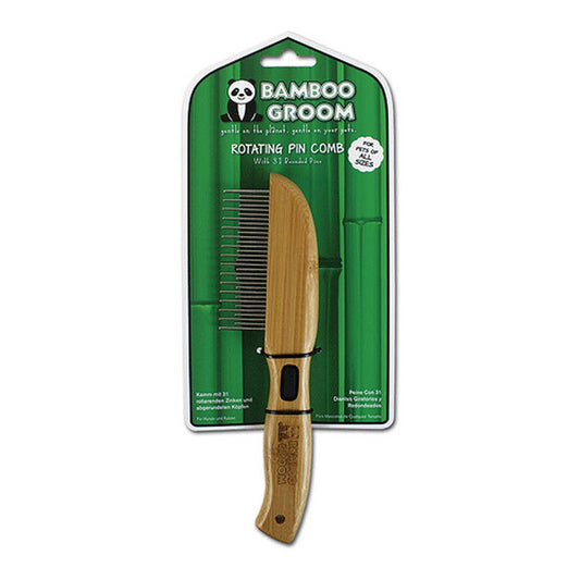 Alcott Bamboo rotating pin groom comb