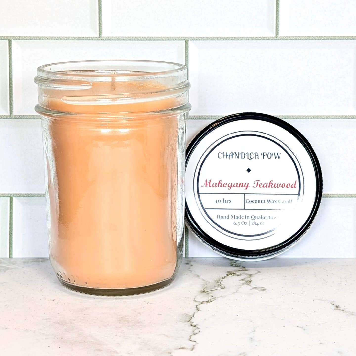 Chandler Fow Mahogany Teakwood Glass Jar Candle-6.5oz