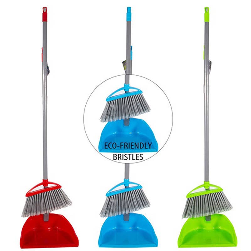 Fresh Start Plastic Broom & Dustpan