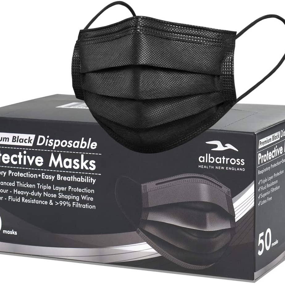 Disposable Face Masks Black-50pcs